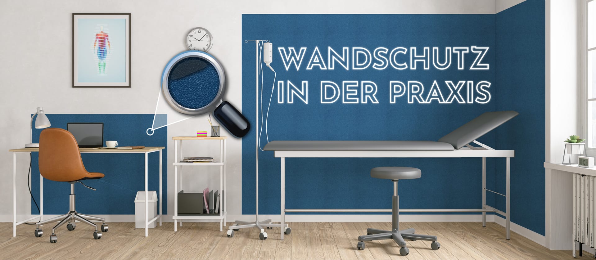 Wandschutz f&uuml;r f&uuml;r die Praxis, Behanldungsraum